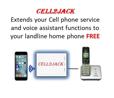 Cell2Jack -Cellphone to Home Phone Adapter - Make and Receive Cell Phone Call on Your landline Phone Free